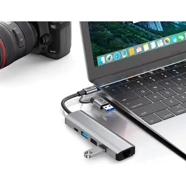 TECH-PROTECT USB-C Adapter 5-in-1 Grau