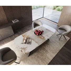 DeLife Edge 200 x 77 x 100 cm Keramik Minas Melange Weiß-Beige