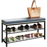 VCM Schuhregal Maße ca. H. 48 x B. 90 x T. 30 cm Sitzbank im Industrie Style Design Schuhbank - Taliro