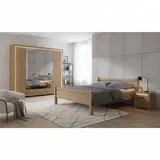 Schlafzimmerset in Wildeichefarben 180x200 cm Bett (vierteilig)