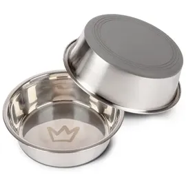 Rudelkönig 2x Hundenapf in 1750ml Edelstahlnapf 2er Set Fressnapf Wassernapf rutschfest robust spülmaschinenfest