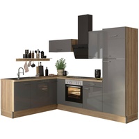 OPTIFIT Küche Klara, 200 x 270 cm breit, wahlweise mit E-Geräten grau