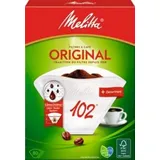 Melitta, 80 Kaffeefilter, Größe 102, für Filterkaffeemaschine, 1 Beutel Entkalker, Original, Braun
