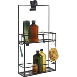 Umbra Cubiko Duschregal Duschablage, Dusch Caddy mit 2 Ablagefächern aus Metall, 30,5 x 60 x 11 cm