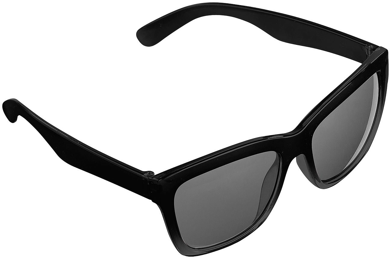 PEARL Nerd Sonnenbrille: Sonnenbrille im Retro-Look, UV-Schutz 400 (Nerd Sonnenbrille Herren, Sonnenbrille Herren Retro, Schutzbrille) - Einheitsgröße
