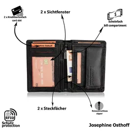 Josephine Osthoff Handtaschen-Manufaktur Josephine Osthoff Geldbörse Herren Portemonnaie schwarz