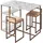 Teamson Home Marmo 3-Stücke Frühstücks-Ess-Set Bartisch 2 gepolsterte Hocker mit Stauraum Tischplatte aus Weißem Marmor Beine in Gold-Messing-Finish