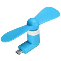 Promotech Mini USB Ventilator für Handy Laptop Tablet PC (Blue)