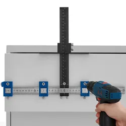 VEVOR Schrank Hardware Jig Einstellbare Punch Locator 0–25 cm Vertikal, Kabinett Hardware Jig 0–20 cm Horizontal Bohrführung Punch Locator Aluminiumlegierung + Edelstahl Drill Punch Locator