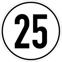 Schild Geschwindigkeitsschild 25 km/h Alu geprägt 20 cm praxisbewährt wetterfest