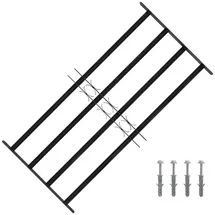 vidaXL Fenstergitter 115 x 60 cm Pulverbeschichteter Stahl Schwarz