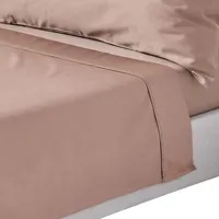 Homescapes Satin-Bettlaken, braun Textil, Rechteckig, 240x275 cm, Oeko-Tex®, Schlaftextilien,