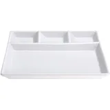 Excellent Houseware Servierplatte aus Keramik, 4 Fächer, Weiß