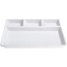 Excellent Houseware Servierplatte aus Keramik, 4 Fächer, Weiß
