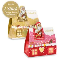 Lindt Schokolade zu Weihnachten | 60g | Santa im Mini-Schornstein | Feinster Genuss aus dem Weihnachtskamin | Schokoladengeschenk für die Feiertage