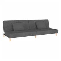 vidaXL Schlafsofa 2-Sitzer mit 2 Kissen Dunkelgrau Stoff