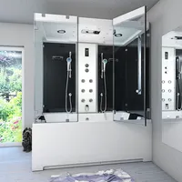 SeniorBad Kombination Badewanne Dusche K80-SW-EH-C-EC-SC-EA Duschtempel 180x100 cm Schlauchreinigung + Scheibenversiegelung