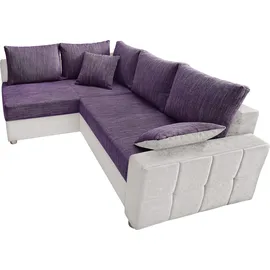 Collection AB Eckcouch Kunstleder 2-Sitzer Grau/Lila