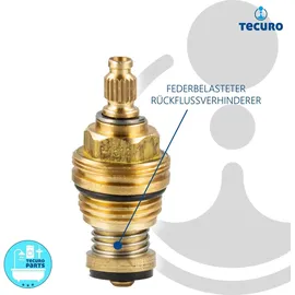 tecuro Universal Ventiloberteil 1/2 Zoll Rückflussverhinderer Gold