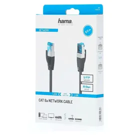 Hama Netzwerkkabel CAT-6a 10 Gbit/s S/FTP Geschirmt Schwarz 50 cm