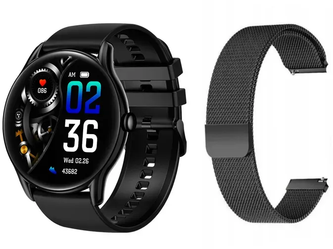 Neuer Smartwatch GlacierX Sphere Black + Mesh-Armband GX-SC36 BM