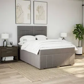 vidaXL Boxspringbett 140 x 200 cm Taupe