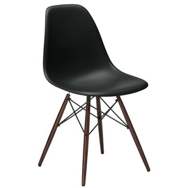 Vitra Eames Plastic Side Chair DSW 12 tiefschwarz/ahorn dunkel