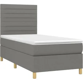 vidaXL Boxspringbett 100 x 200 cm Dunkelgrau