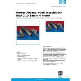 NORRES Absaug- und Gebläseschlauch NEO 390 TWO ID 38mm AD 43mm 4m