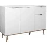 Quartier Kommode 120 x 85 x 40 cm Weiß / Sonoma Eiche