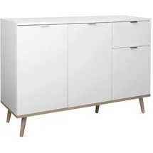 Quartier Kommode 120 x 85 x 40 cm Weiß / Sonoma Eiche