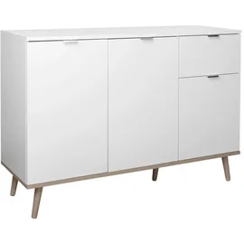 Quartier Kommode 120 x 85 x 40 cm Weiß / Sonoma Eiche