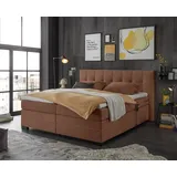 ed-lifestyle polstermöbel Talena Boxspringbett 180 x 200 cm, inkl. Motor, Ausführung:Variante 1, Stoffbezug:Wind 56 cognac - H2 - Kaltschaumtopper - 180x200