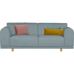 2-Sitzer ANDAS "Maroon", blau (petrol), B:200cm H:82cm T:96cm, Struktur grob ( 100% POLYPROPYLEN, Struktur fein ( 100% Polyester), Struktur (100% Polyester), Sofas, 2-Sitzer-Sofa Polstermöbel, in skandinavischem Design, mit losen Kissen