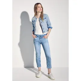 STREET ONE "Style Jane", Damen, Gr. 34, Länge 26, blau (ultra bleach random washed), Denim/Jeans, Obermaterial: 89% Baumwolle, 8% Polyester, 3% Elasthan, unifarben, regular fit 7/8-Länge, Jeans, im Five-Pocket Style