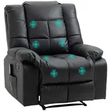 Homcom Massagesessel Fernsehsessel Kunstleder 94 x 99 x 99 cm Schwarz elektrisch
