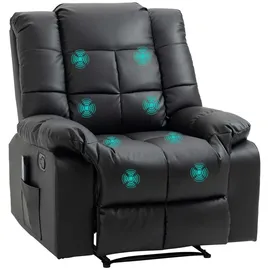 Homcom Massagesessel Fernsehsessel Kunstleder 94 x 99 x 99 cm Schwarz elektrisch