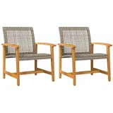 vidaXL Gartenstuhl 58 x 62 x 25 cm grau 2 St.