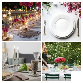 Perel Stretch-Tischhusse Rechteckig Weiß