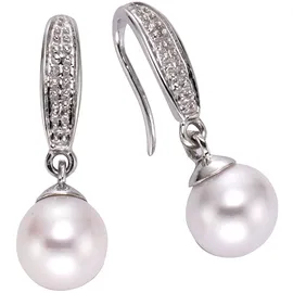 Diamonds by Ellen K. Ohrhänger Gold 333 mit weißen Perlen und Diamanten 0,01ct.