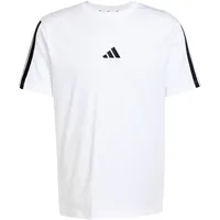 adidas Essentials 3-Streifen Single Jersey Kurzarm-T-Shirt White 2 / Black L