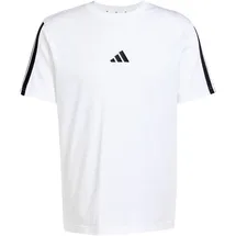 adidas Essentials 3-Streifen Single Jersey Kurzarm-T-Shirt White 2 / Black L