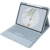 Bueuwe Tastatur hülle für iPad 6. Gen (2018), iPad 5. Gen (2017), iPad Air 2, iPad Air, iPad Pro 9,7 Zoll, abnehmbare Bluetooth-Tastatur mit Stifthalter,Blue with touchpad