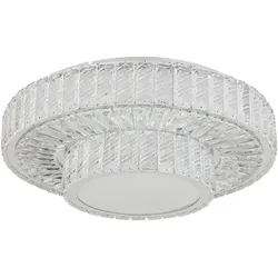 GLOBO LIGHTING LED Deckenleuchte "MUCKY", silber (verchromt), Lampen, Deckenlampe, Kristalle, elegante Designleuchte, Wohnbereich