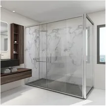 neu.haus Duschrückwandset Bladel 4er Set Duschrückwand Weiß