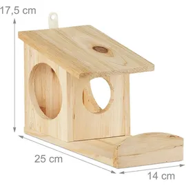 Relaxdays Eichhörnchen Futterhaus zum Hängen Hellbraun