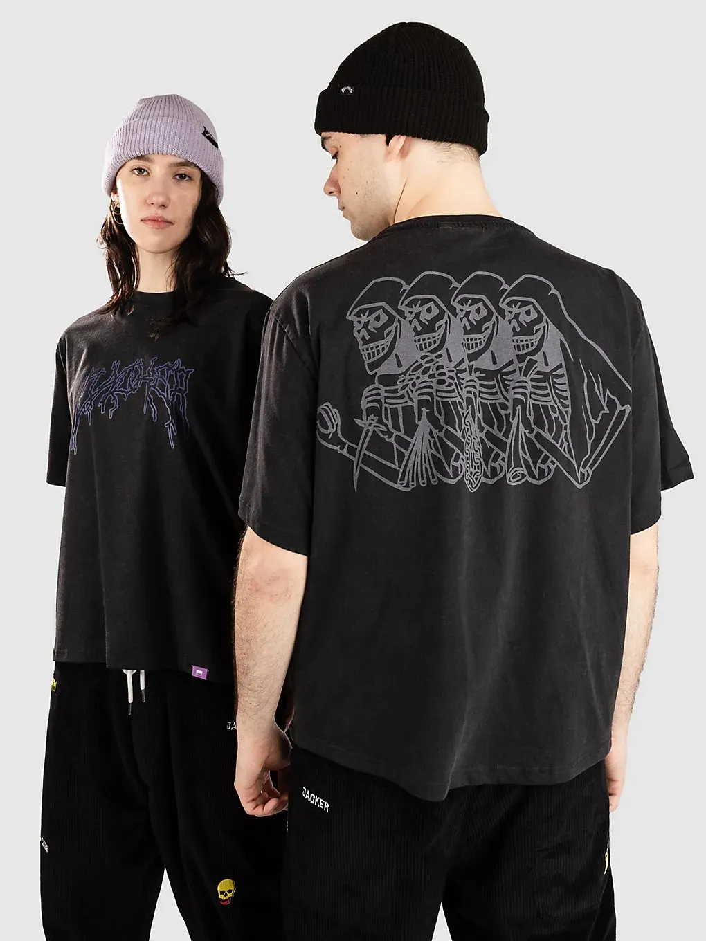 Jacker Skeleton Garment Dyed T-Shirt black Gr. M