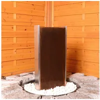 Köhko Wasserwand Bolivieren mit LED-Beleuchtung Höhe 79 cm Zimmerbrunnen 31002 aus der Kombination von Cortenstahl und Edelstahl