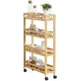 [en.casa] Servierwagen Natur, Holz, Bambus 60x96x18 cm, Esszimmer, Servierwagen