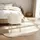 Tectake Sitzhocker Ava gepolstert in Samtoptik 37,5 x 44,5 x 37,5 cm Beige